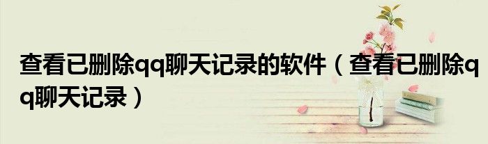 查看已删除qq聊天记录的软件（查看已删除qq聊天记录）