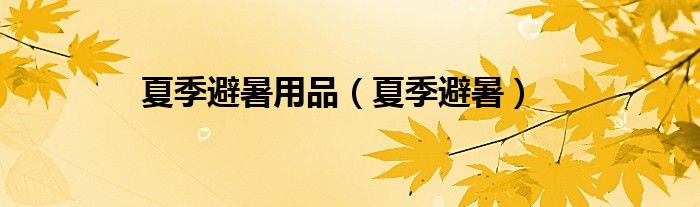夏季避暑用品（夏季避暑）