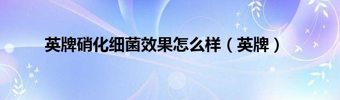 英牌硝化细菌效果怎么样（英牌）