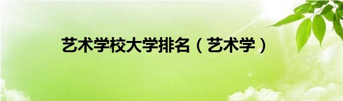 艺术学校大学排名（艺术学）