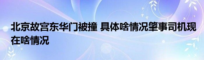 北京故宫东华门被撞 具体啥情况肇事司机现在啥情况