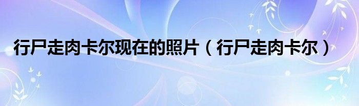 行尸走肉卡尔现在的照片（行尸走肉卡尔）