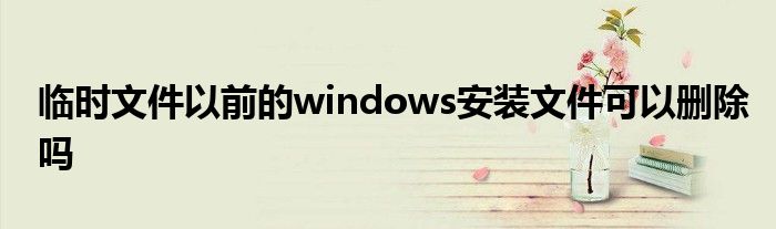 临时文件以前的windows安装文件可以删除吗