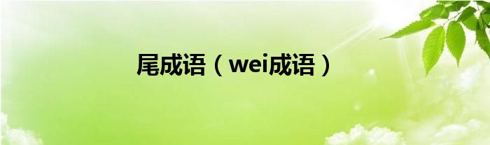 尾成语（wei成语）
