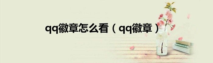 qq徽章怎么看（qq徽章）
