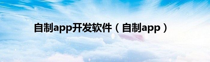 自制app开发软件（自制app）