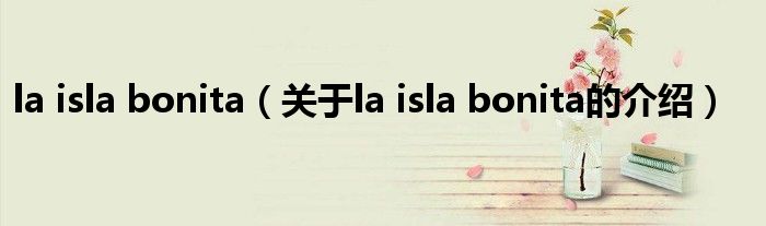 la isla bonita（关于la isla bonita的介绍）