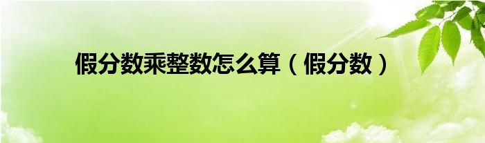 假分数乘整数怎么算（假分数）
